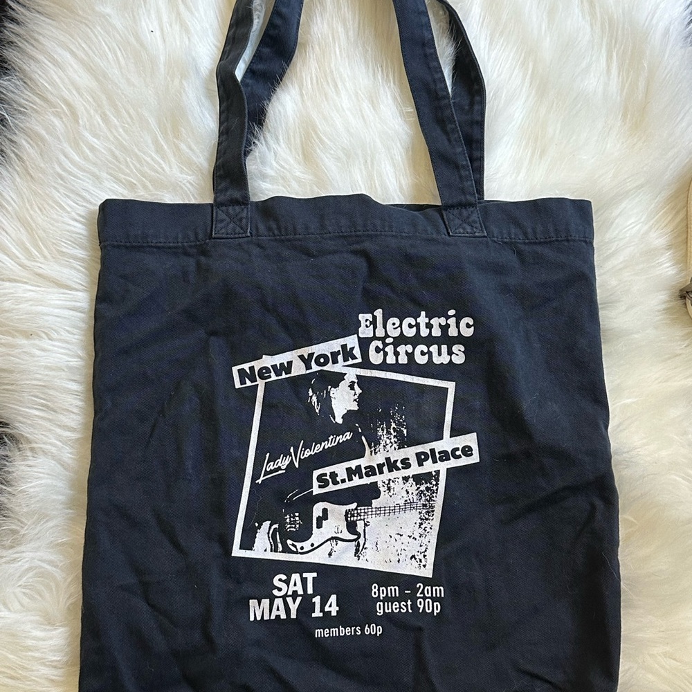 Brandy Melville Black Graphic Tote Bag